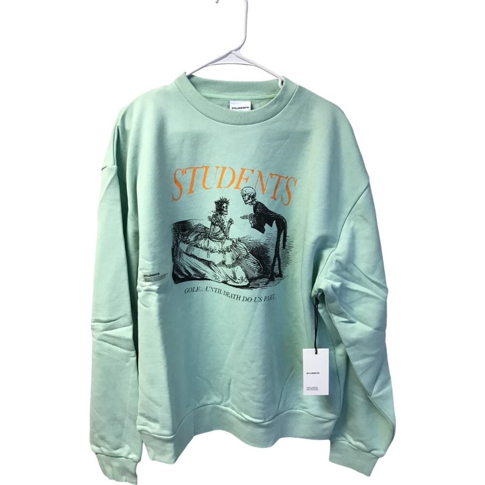 Students Golf Pullover Sweatshirt Men Size XL Blue Til Death Do Us Part NWT